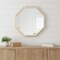 Homeroots 33" Natural Wood Octagon Beaded Framed Accent Mirror 376421 - alternate 2