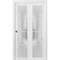 Sartodoors Sliding Closet Bi-fold Doors, Felicia 3312 White Silk with Frosted Glass, Sturdy Tracks Moldings T FELICIA3312BF-WS-60 x 84 (2* 30x84) - alternate 1
