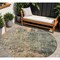 Homeroots 8' Sage Gray And Pink Round Abstract Washable Indoor Outdoor Area Rug 606124 - alternate 1