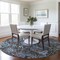 Homeroots 8' Chocolate And Aqua Round Damask Washable Indoor Outdoor Area Rug 603733 - alternate 2