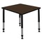 Regency Square Kee Height Adjustable Classroom Activity Table, 30 in W, 30 in L, Neo Walnut TB3030NWAPBK - alternate 1