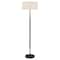 Homeroots 61" Black Two Light Floor Lamp With White Frosted Glass Drum Shade 523578 - alternate 2