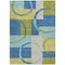 Homeroots 9' X 12' Denim Blue And Lime Green Geometric Washable Indoor Outdoor Area Rug 612579 - alternate 2