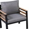 Homeroots Three Piece Outdoor Gray Metal Sofa Seating Group with Gray Cushions 625703 - alternate 2