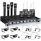 Pyle Pyle8 Ch UHF Wireless Microphone System, Rack Mountable, 4 Handheld Mics, 4 Headsets, 4 Lapels PDWM8350 - alternate 1
