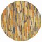 Homeroots 8' Orange And Beige Round Striped Washable Indoor Outdoor Area Rug 609044 - alternate 2