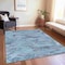 Homeroots 10' X 14' Denim Blue And Blue Abstract Washable Indoor Outdoor Area Rug 609243 - alternate 2