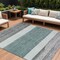 Homeroots 10' X 14' Teal Blue Off White And Gray Abstract Washable Indoor Outdoor Area Rug 615301 - alternate 1