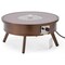 Leisuremod Walbrooke Outdoor Patio Aluminum Round Fire Pit Side Table with Lid and Fire Glass, Brown WBR-29-GL - alternate 2