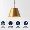 Jonathan Y Harper 12" 1-Light Industrial Farmhouse Adjustable Tapered Cone Empire Metal LED Pendant, Brass Gold JYL7586B - alternate 5