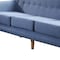 Homeroots 78" Blue Linen Sofa With Brown Legs 285658 - alternate 2