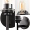 Jonathan Y Juno 13" 1-Light Farmhouse Industrial Metal/Glass Cylinder LED Sconce, Black/Clear JYL9547D - alternate 2