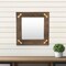 Homeroots 22" Brown Wood With Gold Bows Square Accent Mirror 632514 - alternate 1