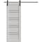 Sartodoors Barn Door 32 x 80 inches, BASIC 4901 White with Black Glass, 6.6FT Rail Track Hardware Set, Solid BASIC4901BD-B-WS-32 - alternate 1