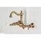 Kingston Brass Two-Handle Wall Mount Bridge Kitchen Faucet, Antique Brass KS1263PL - alternate 2