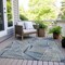 Homeroots 3' X 5' Denim Blue Gray And Ivory Geometric Washable Indoor Outdoor Area Rug 594773 - alternate 2
