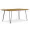 Homeroots 66" Oak and Black Wood and Iron Dining Table 640712 - alternate 1