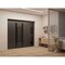 Vdomdoors Front Exterior Prehung Aluminum Double Doors Ronex1033 Teak 1 Sidelight Mirrored Clear Glass 1 RONEX1033DEXD-OAK-W72+12xH96-LH-I - alternate 2