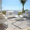 Homeroots 8' Taupe Charcoal And Copper Round Geometric Washable Indoor Outdoor Area Rug 588346 - alternate 2