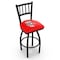 Holland Bar Stool Co 30" Blk Wrinkle Wisconsin "Badger" Swivel Bar Stool, Jailhouse Back L01830WI-Bdg - alternate 1