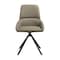 Armen Living Maverick Swivel Upholstered Dining Chair in Taupe Gray Faux Leather w Black Metal Legs - Set of 2 LCMVSITAGRYBLK - alternate 2