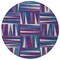 Homeroots 8' Purple Ivory And Teal Blue Round Geometric Washable Indoor Outdoor Area Rug 598294 - alternate 2