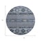 Homeroots 8' Blue Gray And Charcoal Round Tribal Washable Indoor Outdoor Area Rug 615400 - alternate 2