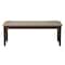 Homeroots 49" Tan and Dark Brown Faux Leather Distressed Upholstery Dining Bench 524062 - alternate 2