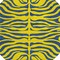 Homeroots 8' Yellow And Blue Round Animal Print Washable Indoor Outdoor Area Rug 600716 - alternate 2