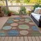 Homeroots 5' X 8' Chocolate Fern Green And Teal Blue Geometric Washable Indoor Outdoor Area Rug 630568 - alternate 2