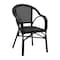 Homeroots Set of Two Black Upholstery Partially Open Back Dining Arm Chairs 653937 - alternate 2