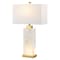 Jonathan Y Elizabeth 27.5" Contemporary Coastal Rectangular Alabaster LED Table Lamp w/Nightlight Base, White/Go JYL6201A - alternate 1