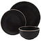 Gibson Home Rockaway 12 Piece Stoneware Dinnerware Set in Black 123198.12 - alternate 2