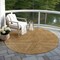 Homeroots 8' Gold Brown And Ivory Round Abstract Washable Indoor Outdoor Area Rug 597018 - alternate 3