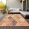 Homeroots 10' X 14' Orange Peach And Ruby Red Argyle Washable Indoor Outdoor Area Rug 613722 - alternate 2