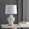 Jonathan Y Quatrefoil Fretwork 20.5" Pierced Ginger Jar Ceramic/Metal LED Table Lamp, White JYL6210A - alternate 2