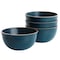 Gibson Home Rockabye 4 Piece Melamine Cereal Bowl Set in Dark Teal 136605.04 - alternate 1