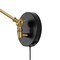 Jonathan Y Lisa 18" Swing Arm 1-Light Modern Midcentury Iron USB Charging Port LED Sconce, Black/Brass Gold JYL1301B - alternate 2
