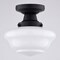Vaxcel Eastgate 8.75-in W Matte Black Traditional Semi Flush Mount Ceiling Light White Schoolhouse Glass C0312 - alternate 2