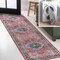 Jonathan Y Alacati Ogee Medallion Non-Slip Machine-Washable Red/Blue/Brown 2 ft. x 8 ft. Runner Rug WSH103D-28 - alternate 1