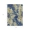 Homeroots 9' X 12' Navy Blue And Beige Abstract Washable Indoor Outdoor Area Rug 630697 - alternate 2