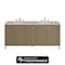 James Martin Vanities Chicago 72 in. Double Vanity, Walnut Whisper, w/ 3 CM Victorian Silver Silestone Top 503-V72-WLW-FVSL - alternate 1