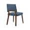 Armen Living Channell Wood Dining Chair in Walnut Finish with Blue Fabric - Set of 2 LCCHCHWABLU - alternate 2