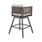 Armen Living Alegria Outdoor Patio Swivel Counter Stool in Aluminum with Gray Rope and Light Gray Cushions LCAFSWBABL26 - alternate 4