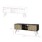 Homeroots 48" Beige and Black Cabinet Open And Enclosed Storage TV Stand 546401 - alternate 2
