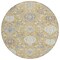 Homeroots 8' Gold Ivory And Gray Round Damask Washable Indoor Outdoor Area Rug 599414 - alternate 3