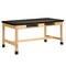 Diversified Spaces Wooden Leg Tables with Compartments, Oak, Wood Frame, 60 in W, Black C790LBBK30L - alternate 1
