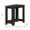 Homeroots 22" Dark Brown Wood End Table With Shelf 333043 - alternate 2