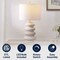 Jonathan Y Juniper 26" Modern Minimalist Resin Stacked Ovoid LED Lamp, Antique White JYL5506A - alternate 2