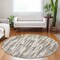 Homeroots 8' Ivory And Beige Round Striped Washable Indoor Outdoor Area Rug 609038 - alternate 2